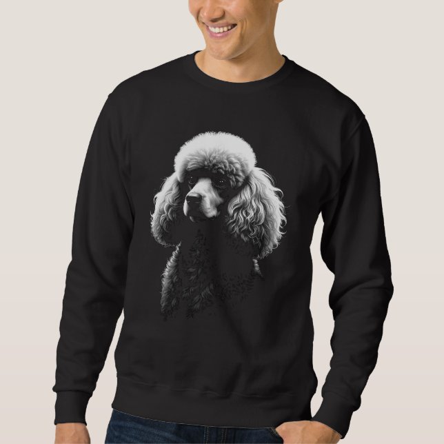 Poodle Dog Head Dark Art Black Sweatshirt (Vorderseite)