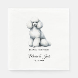 Poodle Dog I liebte ihre erste Hochzeit Napkins Serviette