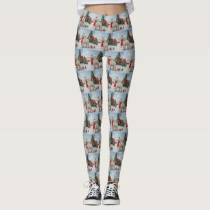 Poodle Dog in Schnee Weihnachten Leggings