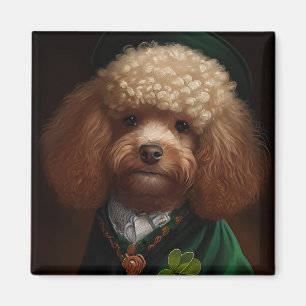 Poodle Dog in St. Patrick's Day Dress Magnet