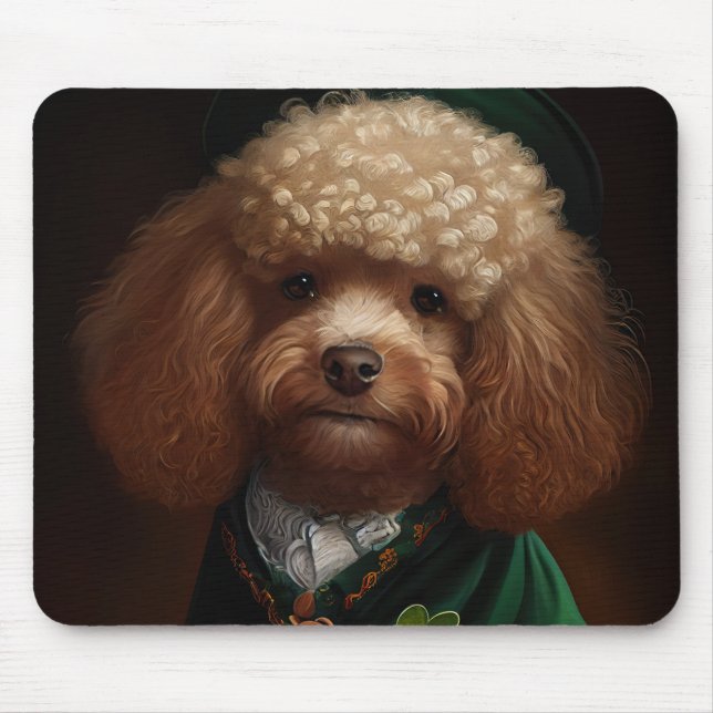 Poodle Dog in St. Patrick's Day Dress Mousepad (Vorne)