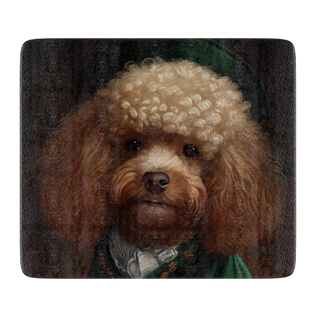 Poodle Dog in St. Patrick's Day Dress Schneidebrett (Vorderseite)