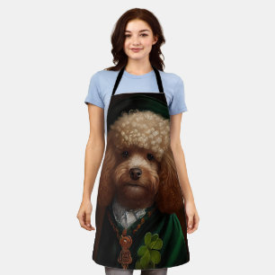 Poodle Dog in St. Patrick's Day Dress Schürze