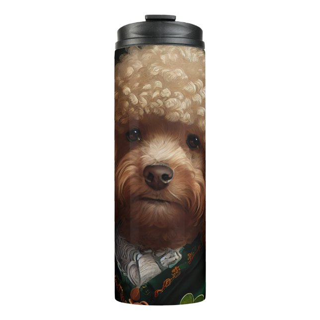 Poodle Dog in St. Patrick's Day Dress Thermosbecher (Vorderseite)