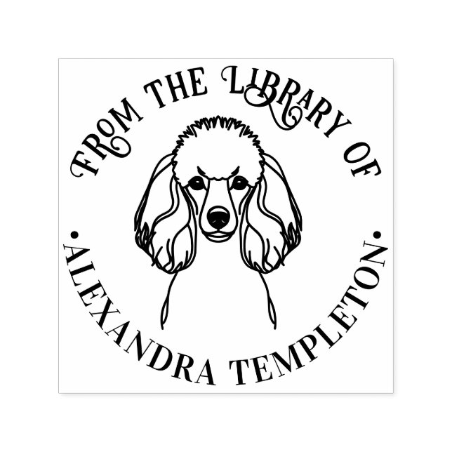 Poodle Dog Line Art Library Buchname Embosser Permastempel (Design)