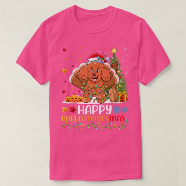 Poodle Dog Lover Funny Happy Poodle HelloDankeMas T-Shirt (Design vorne)
