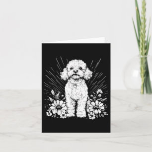 Poodle Dog Lover Retro Style Tattoo Karte