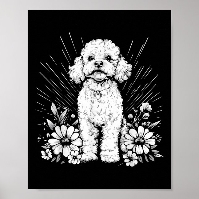 Poodle Dog Lover Retro Style Tattoo Poster (Vorne)