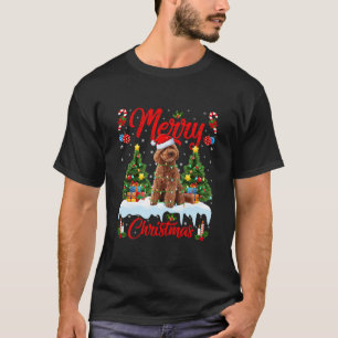 Poodle Dog Lover Xmas Lighting Santa Toy Poodle T-Shirt