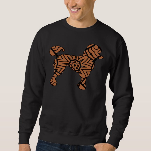 Poodle Dog Mandala Niedlich Brown Black Artistic P Sweatshirt (Vorderseite)