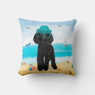 Poodle Dog on Beach Kissen