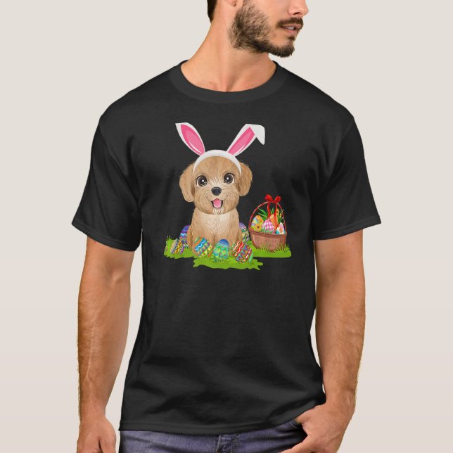 Poodle Dog Ostereier Jagen Bunny Poodle Osterfest T-Shirt (Vorderseite)
