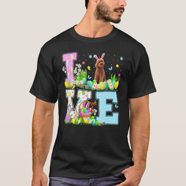 Poodle Dog Ostereier Liebe Poodle Ostersonne T-Shirt (Vorderseite)