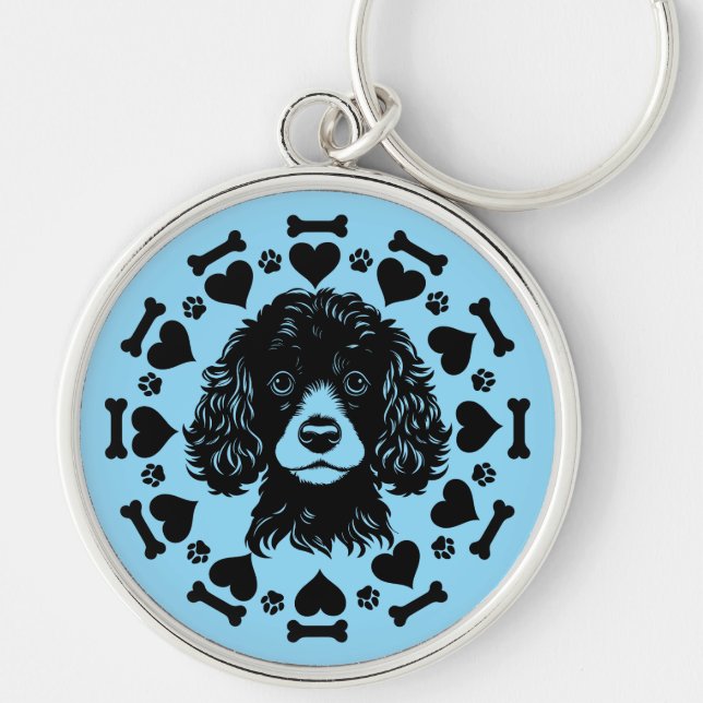 Poodle Dog Owner Schlüsselanhänger (Vorne)