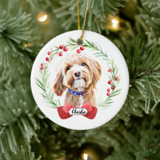 Poodle Dog Personalisierte Weihnachtsfeier Keramik Ornament