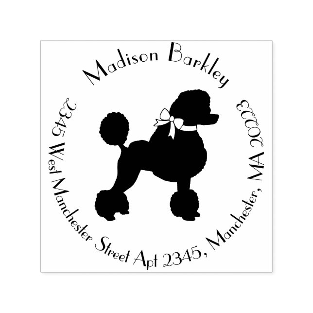 Poodle Dog Puppy French Permastempel (Design)