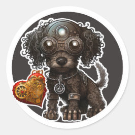 Poodle Dog Runder Aufkleber