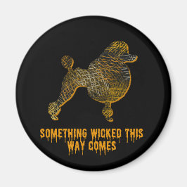 Poodle Dog Silhouette Spaß Halloween Magnet