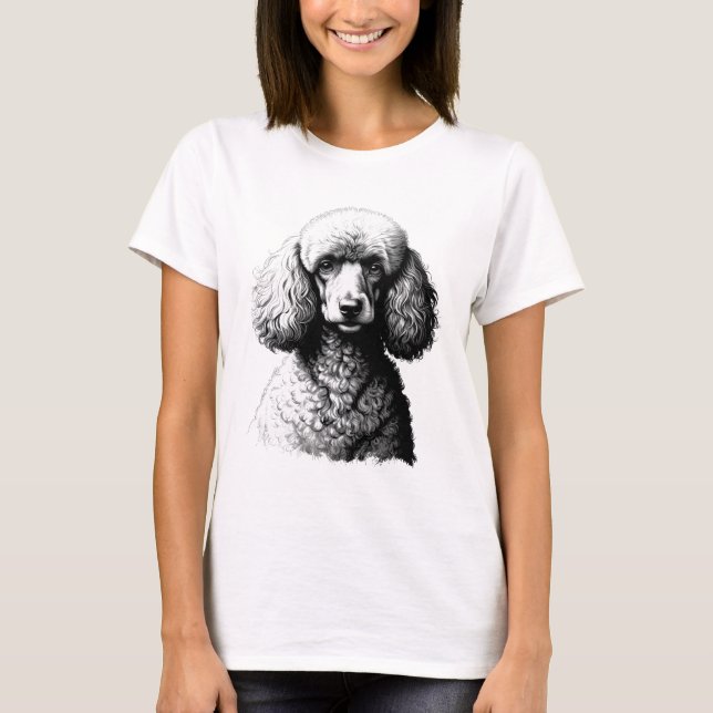 Poodle Dog Sketch Art Women’s White Tee (Vorderseite)