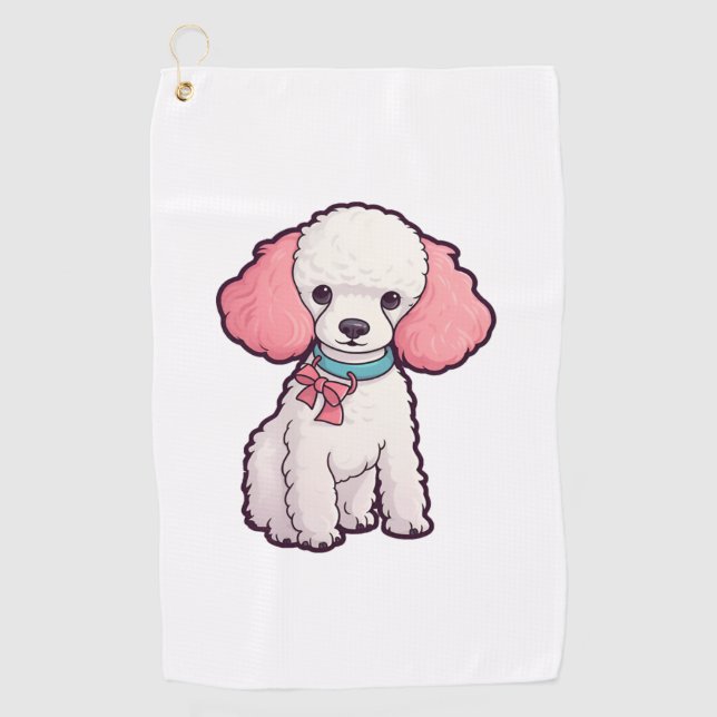 Poodle Dog Super Niedlich Golfhandtuch (Vorderseite)