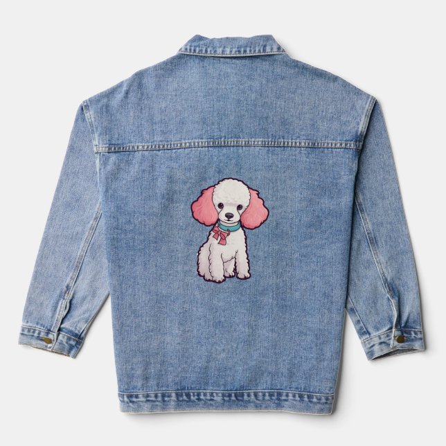 Poodle Dog Super Niedlich Jeansjacke (Rückseite)
