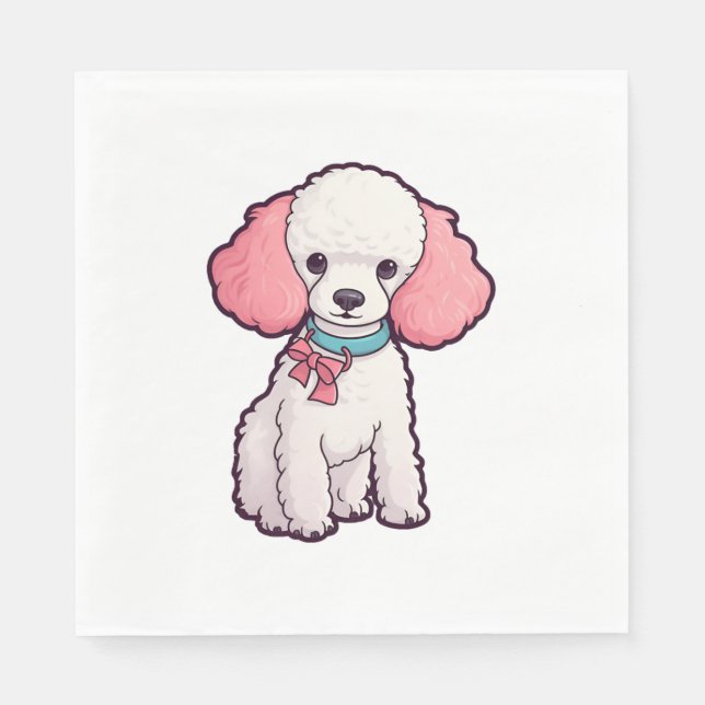 Poodle Dog Super Niedlich Serviette (Vorderseite)