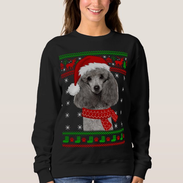 Poodle Dog Ugly Sweater Christmas Welpe Hund Lover Sweatshirt (Vorderseite)