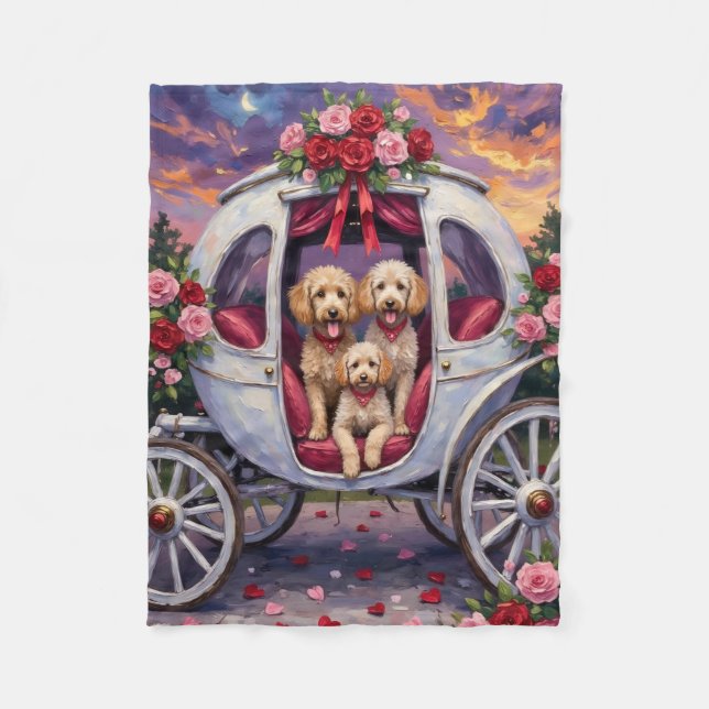 Poodle Dog Valentine's Day  Fleecedecke (Vorderseite)