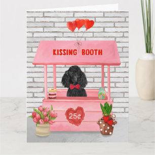 Poodle Dog Valentine's Day Kissing Booth Karte