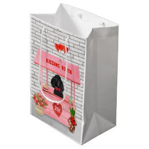 Poodle Dog Valentine's Day Kissing Booth Mittlere Geschenktüte
