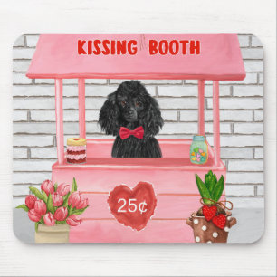 Poodle Dog Valentine's Day Kissing Booth Mousepad