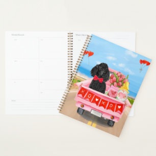 Poodle Dog Valentine's Day Lkw Herz Planer