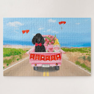 Poodle Dog Valentine's Day Lkw Herz Puzzle