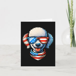 Poodle Dog Wear Usa Flag Sungles Patriotic 4. Karte