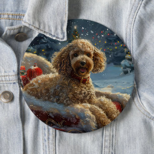 Poodle Dog Weihnachtsfest Button