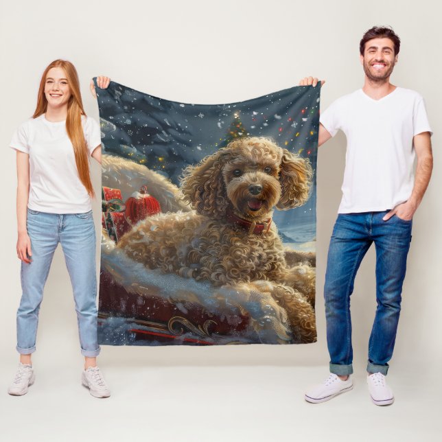 Poodle Dog Weihnachtsfest Fleecedecke (Beispiel)