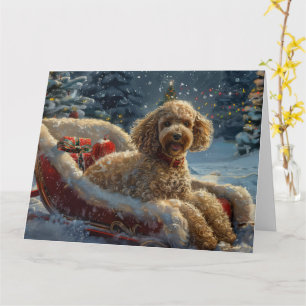 Poodle Dog Weihnachtsfest Karte