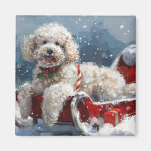 Poodle Dog Weihnachtsfest Magnet
