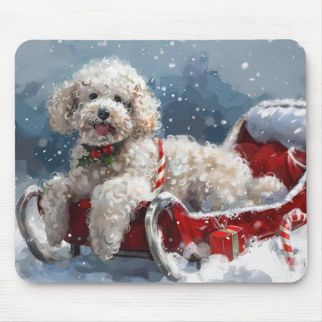 Poodle Dog Weihnachtsfest Mousepad (Vorne)