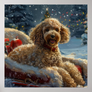 Poodle Dog Weihnachtsfest Poster