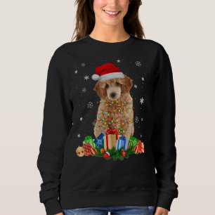 Poodle Dog Weihnachtslicht Funny Hat Weihnachten G Sweatshirt