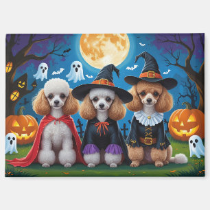 Poodle Dogs Pumpkin Halloween Funny Magnet
