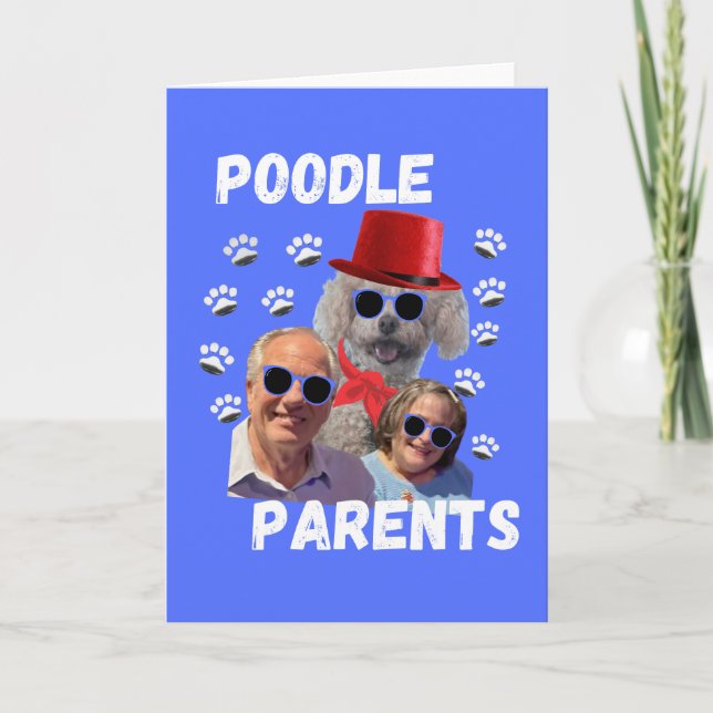 Poodle Eltern Grußkarte Karte (Vorderseite)