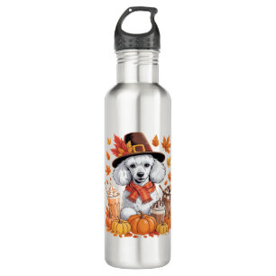 Poodle Erntedank Drinks Kaffee Herbstlaub Pump Edelstahlflasche