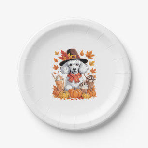 Poodle Erntedank Drinks Kaffee Herbstlaub Pump Pappteller