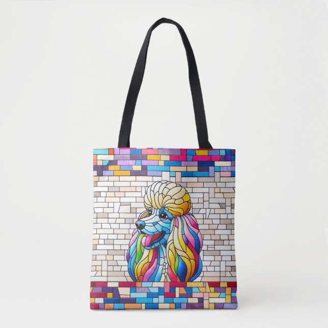 Poodle - farbenfrohe Mosaikkunst (Vorderseite)