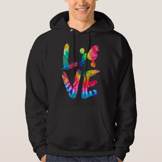 Poodle Gefärbte Krawatte Liebe Dog Mama Vater Hoodie (Vorderseite)