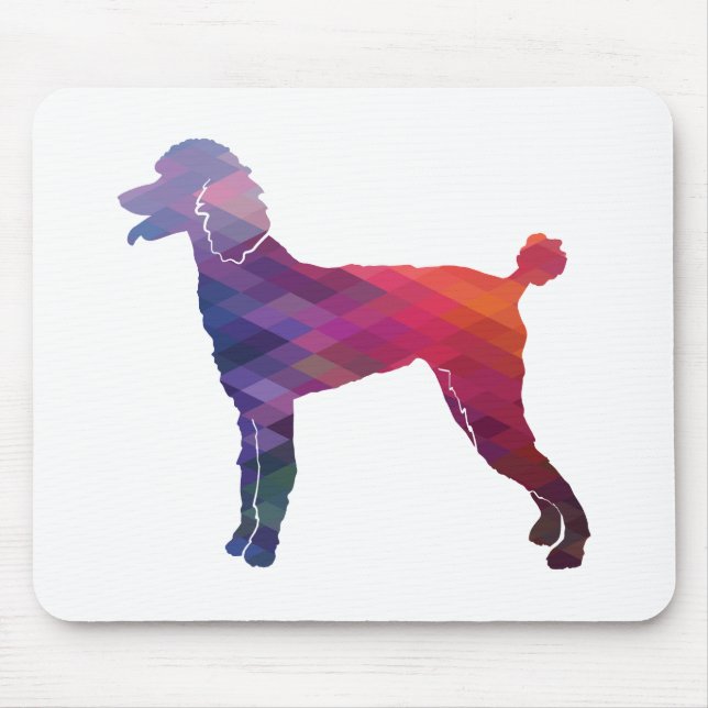Poodle Geo Silhouette Lila Mousepad (Vorne)