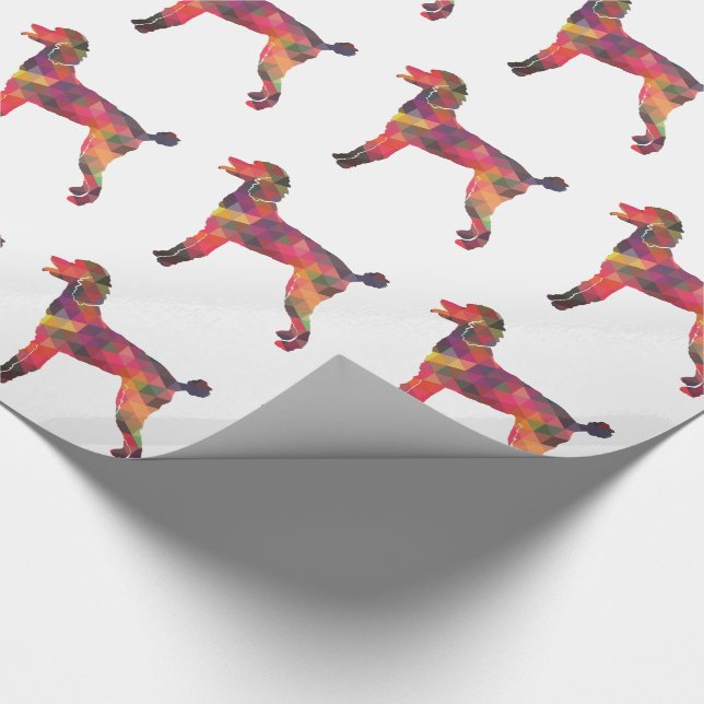 Poodle Geo Silhouette Multi Geschenkpapier (Ecke)