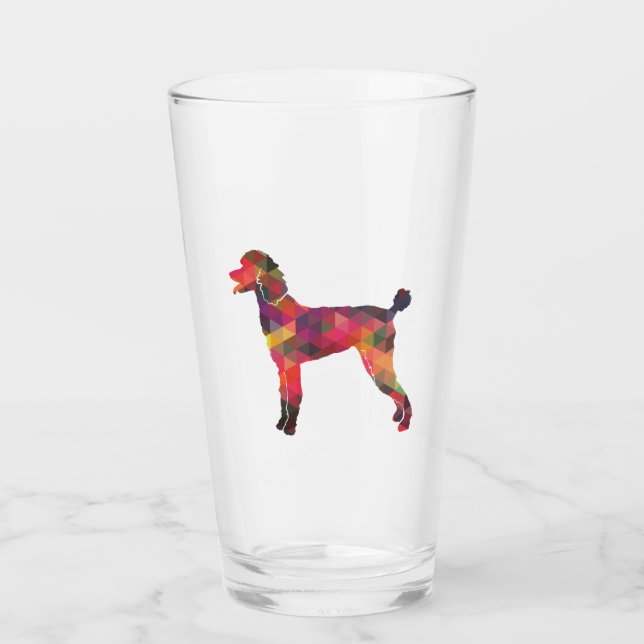 Poodle Geo Silhouette Multi Glas (Vorderseite)